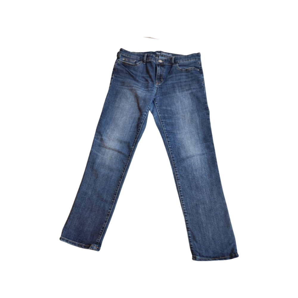 Gap Straight Cuff Blue Jeans Sz 10/30 32in Waist